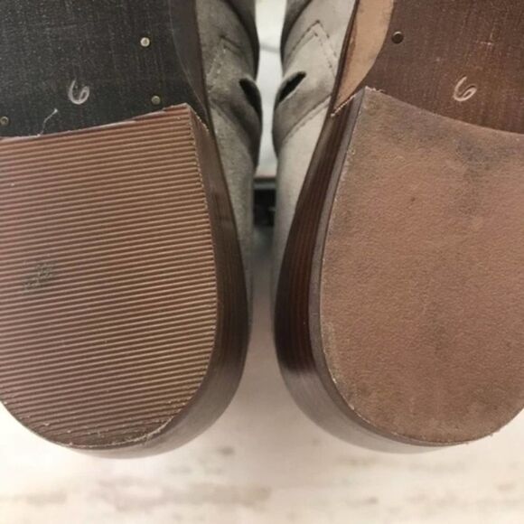 Sam Edelman Petty Taupe Gray Suede Low Heel Ankle Booties womens 6 - Picture 7 of 8